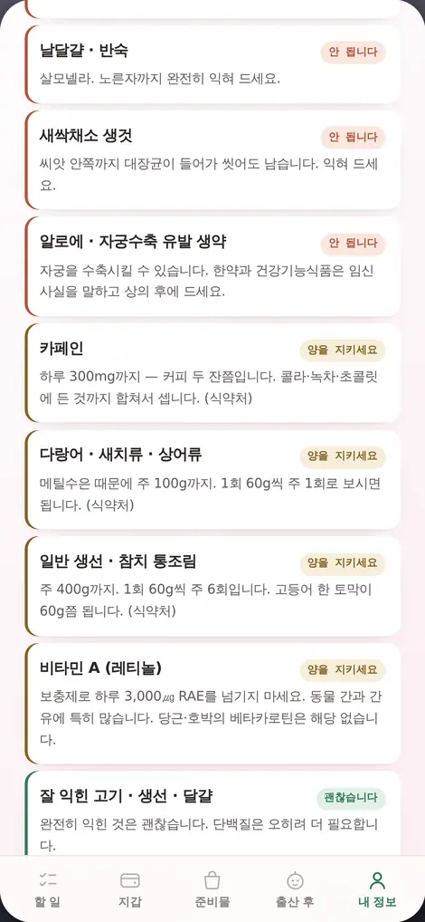 처음부모 먹어도 되나요 화면